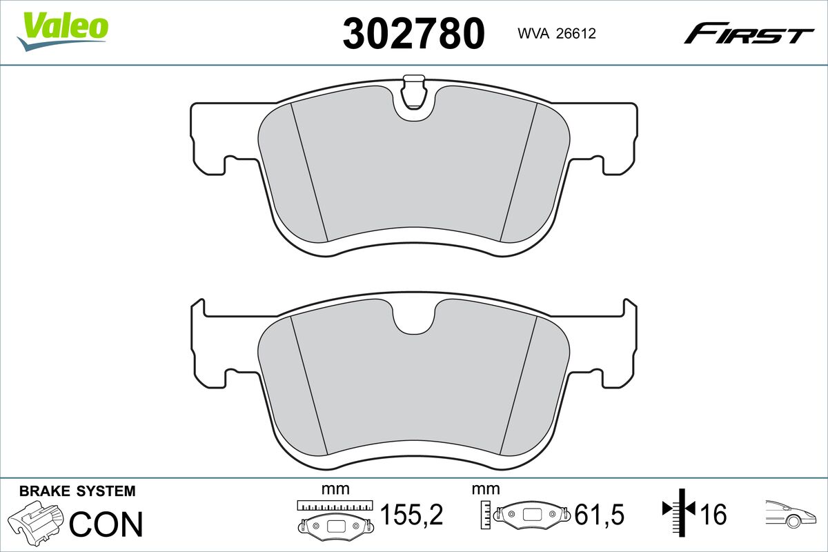 VALEO Fékbetét, mind 302780_VALEO